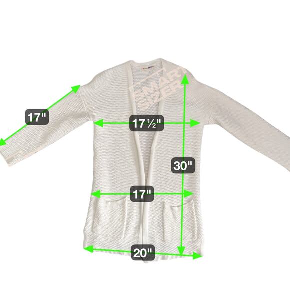 Marine Layer Catalina Open Front Knit Cardigan Sweater White Womens XS Nautical - Picture 7 of 7